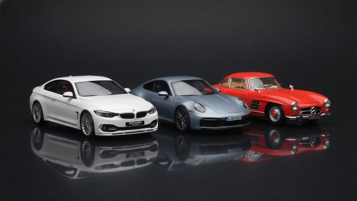 Modèle Porsche de collection à l’échelle 1:18 sur fond studio épuré — offre première commande Models118