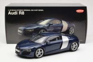 Audi R8 4.2 FSI V8 Bleu Kyosho 1:18 09213BL Métal Moulé — image 8 sur 8