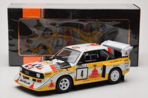 Audi Sport Quattro S1 E2 #4 S. Blomqvist / B. Cederberg Rally 1000 Lakes 1985 IXO 1:18 18RMC161A Métal Moulé — image 6 sur 6