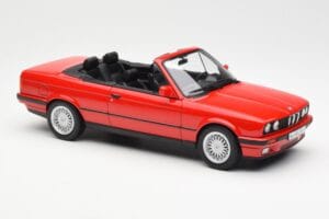 BMW 318i E30 Cabriolet Rouge Norev 1:18 183210 Métal Moulé — image 4 sur 6