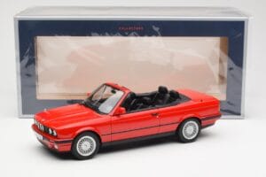 BMW 318i E30 Cabriolet Rouge Norev 1:18 183210 Métal Moulé — image 6 sur 6