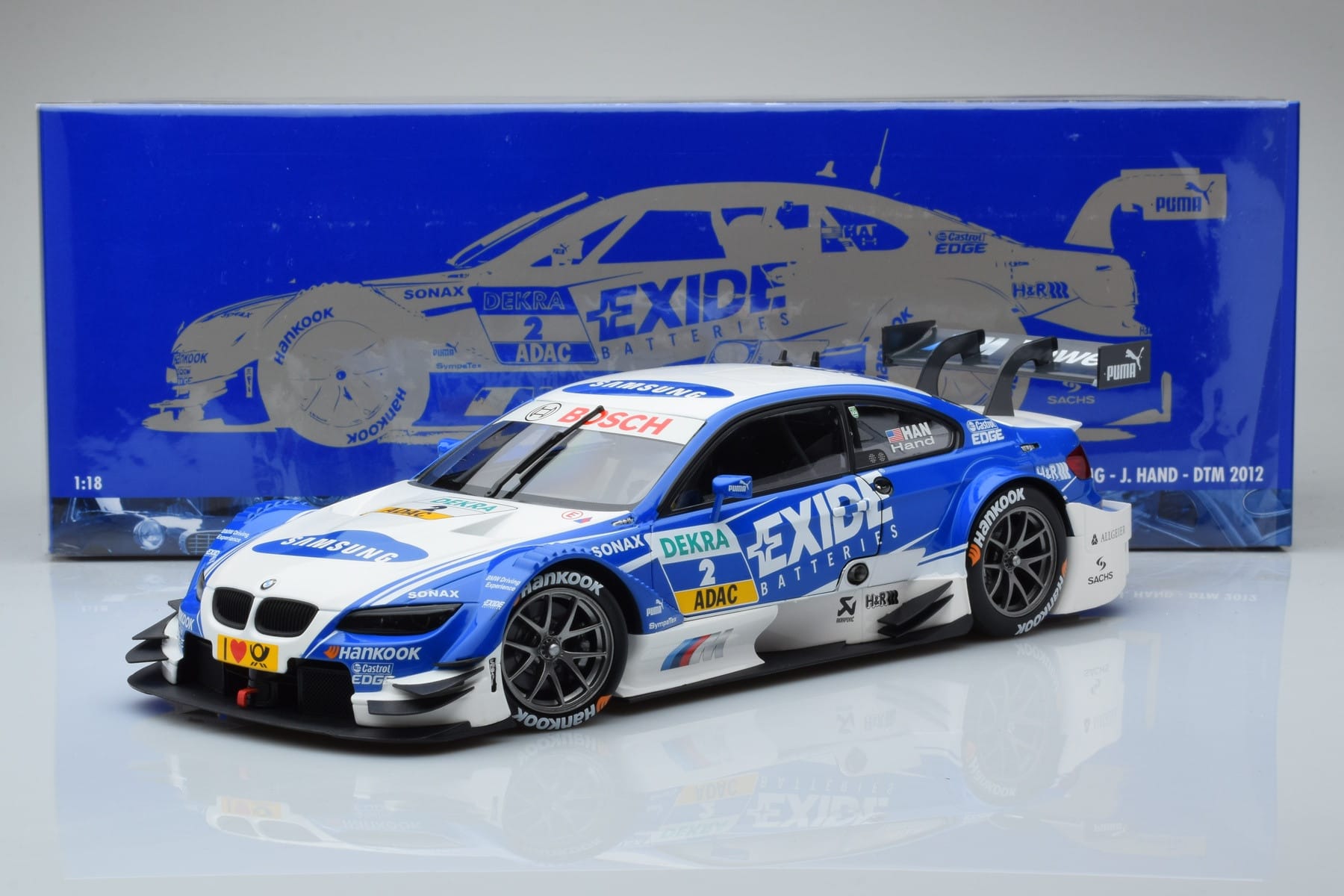 BMW M3 #2 BMW Team RMG A.J. Hand DTM 2012 Minichamps 1:18 100122202 Métal Moulé — image 8 sur 8