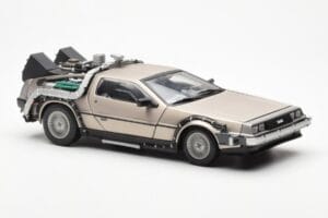 DeLorean DMC-12 Time Machine Back to the Future Argent Sun Star 1:18 2711 Métal Moulé — image 6 sur 8