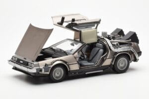 DeLorean DMC-12 Time Machine Back to the Future Argent Sun Star 1:18 2711 Métal Moulé — image 8 sur 8