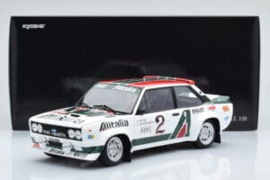 Fiat 131 Abarth Alitalia #2 W. Röhrl / C. Geistdörfer Rally Monte Carlo 1978 Kyosho 1:18 08376G Métal Moulé — image 10 sur 10