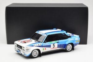 Fiat 131 Abarth #5 Team Fiat Works Rally Portugal 1980 Kyosho 1:18 08376A Métal Moulé — image 8 sur 8