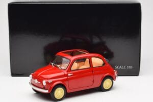 Fiat Nuova 500 Coral Rouge Kyosho 1:18 08966R Métal Moulé — image 8 sur 8