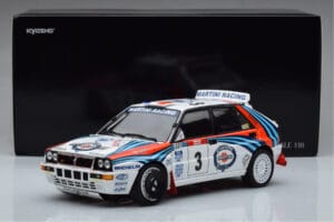 Lancia Delta HF Integrale Evoluzione #3 D. Auriol / B. Occelli Tour de Corse 1992 Kyosho 1:18 08348H Métal Moulé — image 9 sur 9