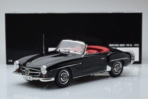 Mercedes 190 SL W121 Cabriolet Noir Minichamps 1:18 100037030 Métal Moulé — image 8 sur 8