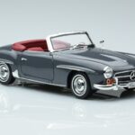 Mercedes 190 SL W121 Roadster Gris Norev 1:18 183402 Métal Moulé - image 5 of 8