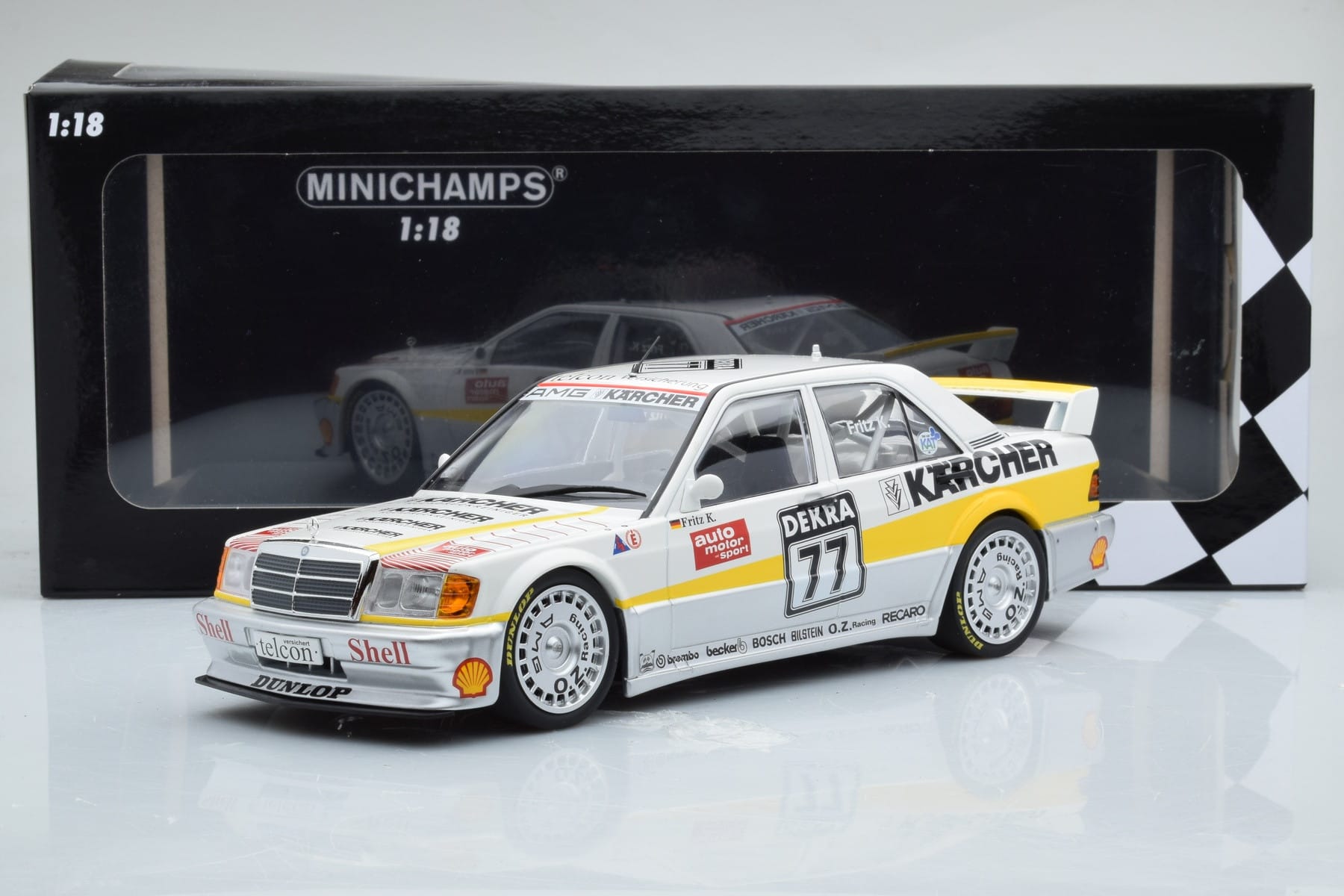 Mercedes 190E 2.5-16 W201 EVO 1 Karcher #77 F. Kreutzpointer Team AMG-Mercedes DTM 1990 Minichamps 1:18 155903677 Métal Moulé — image 6 sur 6