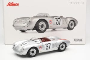 Porsche 550 RS Spyder #37 H. Polensky / R. von Frankenberg 24 Hours of Le Mans 1955 Schuco 1:18 450033400 Métal Moulé — image 8 sur 8