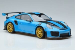 Porsche 911 991.2 GT3 RS Weissach Package Miami Bleu Jantes Or Minichamps 1:18 153068310 Métal Moulé — image 4 sur 6