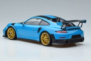 Porsche 911 991.2 GT3 RS Weissach Package Miami Bleu Jantes Or Minichamps 1:18 153068310 Métal Moulé — image 5 sur 6