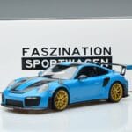Porsche 911 991.2 GT3 RS Weissach Package Miami Bleu Jantes Or Minichamps 1:18 153068310 Métal Moulé - image 6 of 6