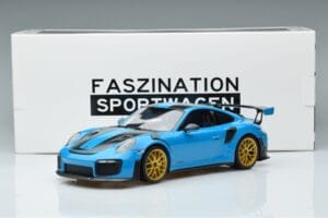 Porsche 911 991.2 GT3 RS Weissach Package Miami Bleu Jantes Or Minichamps 1:18 153068310 Métal Moulé — image 6 sur 6