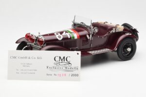 Alfa Romeo 1750 GS Spider #84 T. Nuvolari / B. Guidotti Mille Miglia Winner 1930 CMC 1:18 M-141 Métal Moulé