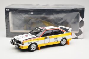 Audi Quattro A2 Audi Sport #1 W. Röhrl / C. Geistdörfer DNF Sanyo Rally of New Zealand 1984 Minichamps 1:18 155841101 Métal M — image 6 sur 6
