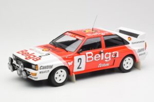 Audi Quattro A2 #2 B. Waldegård / H-T. Thorszelius Belga Team Winners Boucles de Spa 1985 Minichamps 1:18 155851102 Métal Mou