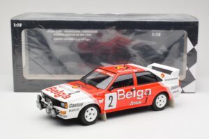 Audi Quattro A2 #2 B. Waldegård / H-T. Thorszelius Belga Team Winners Boucles de Spa 1985 Minichamps 1:18 155851102 Métal Mou — image 6 sur 6