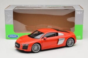 Audi R8 V10 Rouge Welly 1:18 18052W Métal Moulé — image 8 sur 8
