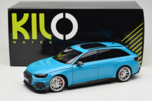 Audi RS4 B9 Avant Darwin Pro Bleu Kilo Works 1:18 KLW002303 Métal Moulé — image 8 sur 8
