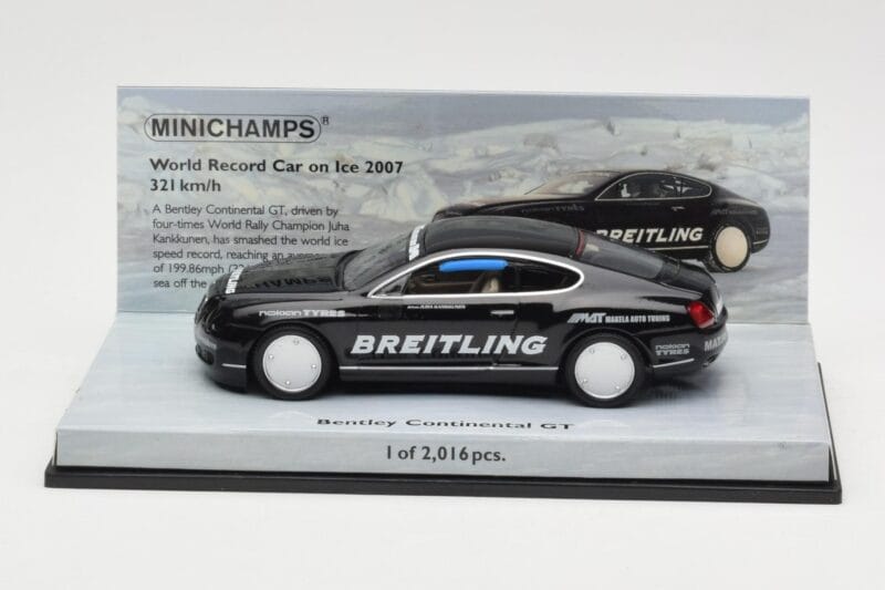 Bentley Continental GT World Record Car on Ice Noir Minichamps 1:43 436139026-O Métal Moulé