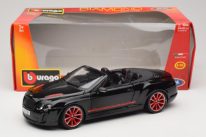 Bentley Continental Supersports ISR Cabriolet Noir Avec Jantes Rouges Bburago 1:18 18-11035 Métal Moulé — image 8 sur 8
