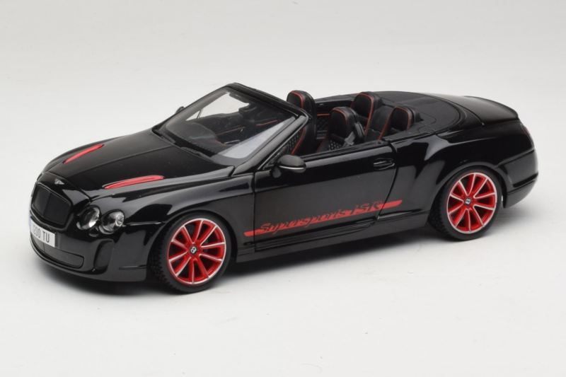 Bentley Continental Supersports ISR Cabriolet Noir Avec Jantes Rouges Bburago 1:18 18-11035 Métal Moulé
