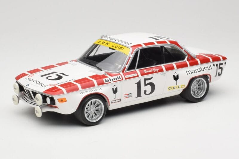 BMW 2800 CS E9 #15 Team Marabout Gaye / S. Braillard 24 Hours of Spa 1972 Minichamps 1:18 155722715 Métal Moulé