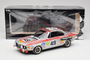 BMW 2800 CS E9 #49 Team Schnitzer G. Herzog / H. Heyer 24 Hours of Spa 1972 Minichamps 1:18 155722749 Métal Moulé — image 6 sur 6