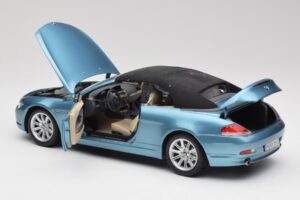 BMW 6 E64 Cabriolet Bleu Clair Kyosho 1:18 80430153440 Métal Moulé — image 5 sur 8
