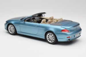 BMW 6 E64 Cabriolet Bleu Clair Kyosho 1:18 80430153440 Métal Moulé — image 7 sur 8