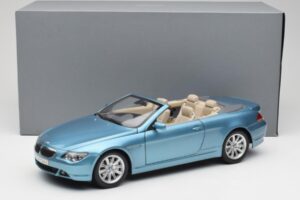 BMW 6 E64 Cabriolet Bleu Clair Kyosho 1:18 80430153440 Métal Moulé — image 8 sur 8