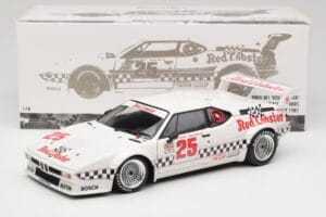 BMW M1 #25 Red Lobster D. Cowart / K. Miller LA Times GP Riverside 1981 Minichamps 1:18 180812925 Métal Moulé — image 8 sur 8