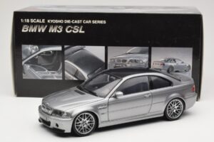 BMW M3 E46 CSL Argent Kyosho 1:18 08506S Métal Moulé — image 8 sur 8