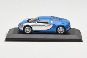 Bugatti Veyron Centenaire Bleu Métallique Argent Minichamps 1:43 400110850 Métal Moulé