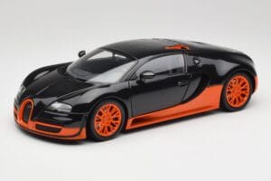 Bugatti Veyron Super Sport World Record Edition Carbon & Orange Minichamps 1:18 100110840 Métal Moulé