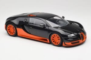 Bugatti Veyron Super Sport World Record Edition Carbon & Orange Minichamps 1:18 100110840 Métal Moulé — image 6 sur 8