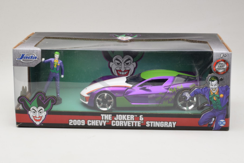Chevrolet Corvette C6 Stingray The Joker With Figure Jada 1:24 Chevrolet Corvette C6 Stingray The Joker With Figure Jada 1:24 253255020 Métal Moulé