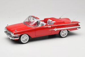 Chevrolet Impala Cabriolet Rouge Welly 1:18 9864W Métal Moulé