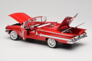 Chevrolet Impala Cabriolet Rouge Welly 1:18 9864W Métal Moulé — image 5 sur 8