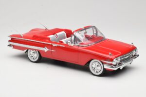 Chevrolet Impala Cabriolet Rouge Welly 1:18 9864W Métal Moulé — image 6 sur 8