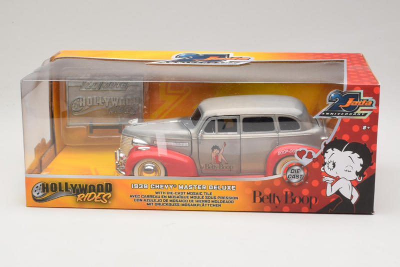 Chevrolet Master Deluxe Dark Silver Metallic Red Jada 1:24 Chevrolet Master Deluxe Dark Silver Metallic Red Jada 1:24 253745012 Métal Moulé
