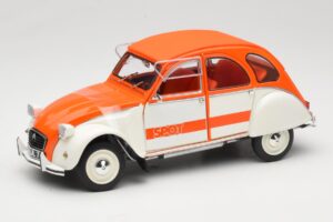 Citroen 2CV Spot Orange & Blanc Solido 1:18 421183600 Métal Moulé