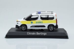 Citroen Berlingo Ambulance SAMU Blanc Jaune Norev 1:43 155769 Métal Moulé
