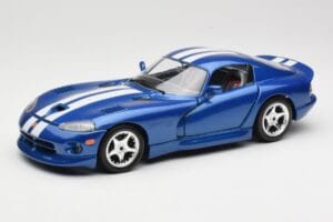 Dodge Viper GTS SR II Bleu avec Bandes Blanches Bburago 1:18 3330 Métal Moulé