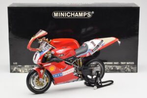 Ducati 998R WSB #1 T. Bayliss Ducati Infostrada 2002 Minichamps 1:12 122021201 Métal Moulé — image 6 sur 6