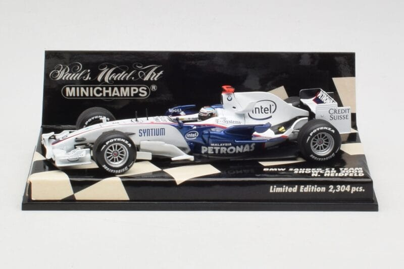 BMW Sauber F1.08 #5 N. Heidfeld Showcar 2008 Minichamps 1:43 400080083 Métal Moulé