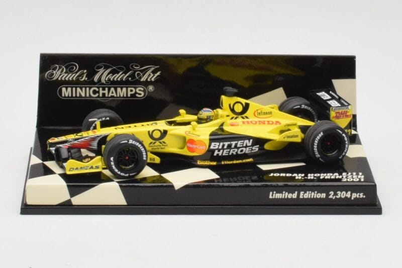 Jordan Honda EJ11 #7 H-H. Frentzen F1 2001 Minichamps 1:43 400010011 Métal Moulé